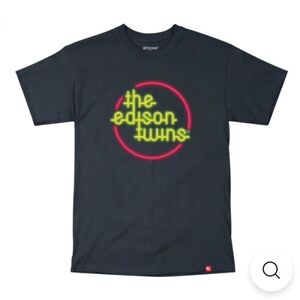 Retrokid x CBC The Edison Twins TV Series Logo Black Graphic Tee LIKE NEW L OOP